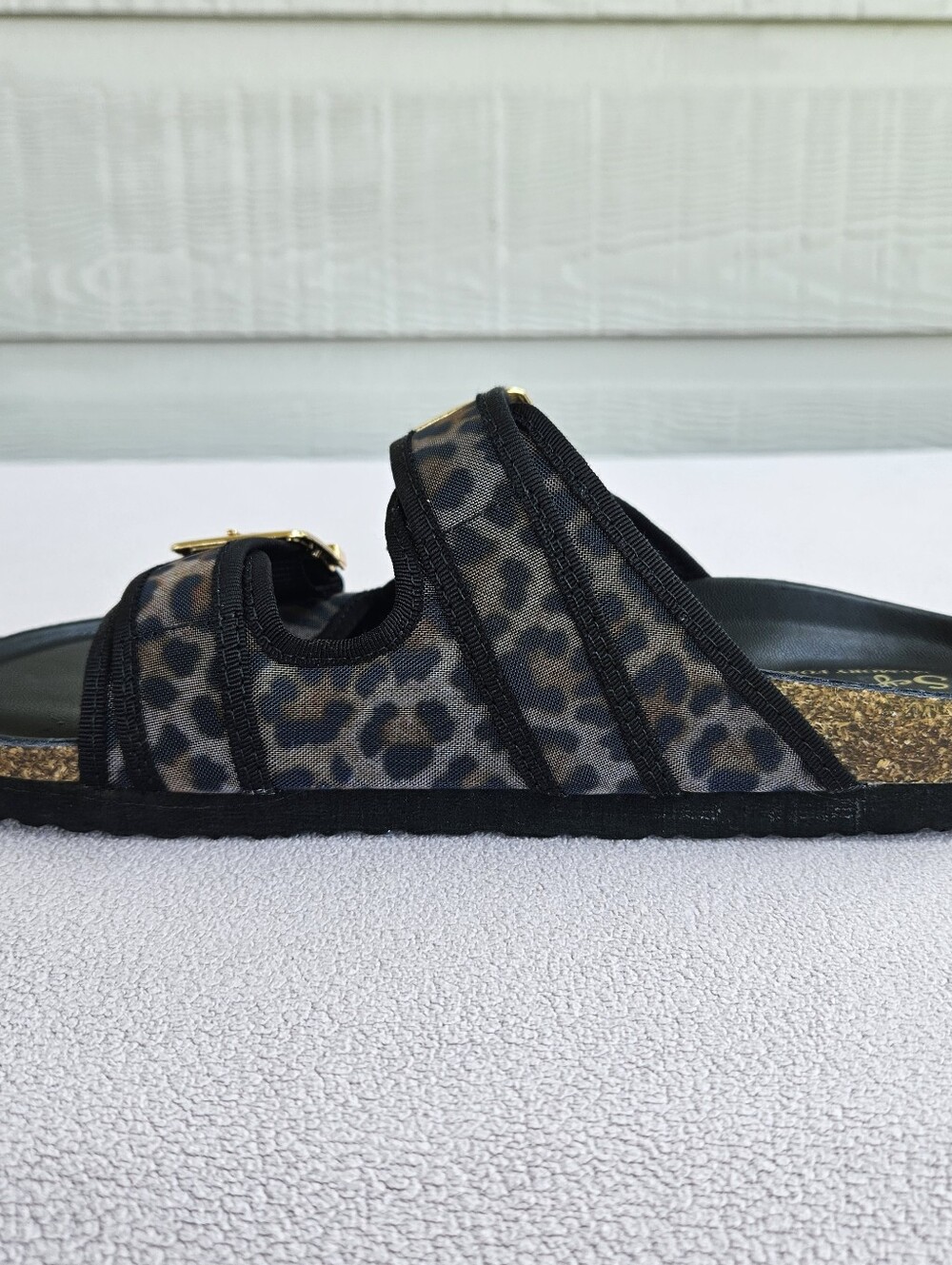 Seychelles Slides Sandals Women SZ 6 Leopard Print Buckle Straps Memory Foam - Picture 3 of 12